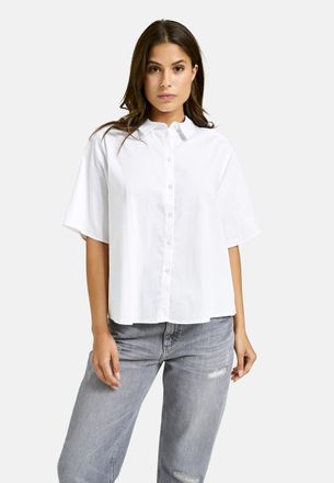 Smith & Soul Hemdbluse SMITH & SOUL, Damen, Gr. XXL, wei&szlig;, Web, Obermaterial: 70% Baumwolle, 27% Polyester, 3% Elasthan, unifarben, oversize h&uuml;ftlang, weit, Blusen