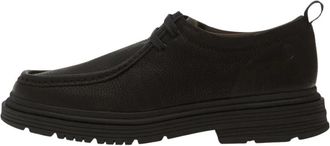 Clarks Badbury Seam - Heren - Veterschoenen - Zwart - 42 EU - Leer - Schoenen