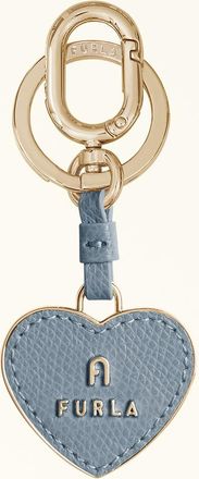 Furla Camelia Portachiavi Celestial Blu Pelle Stampata + Metallo Donna