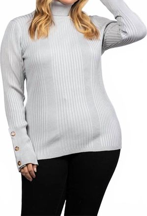 Merci Rib Stitch Pullover Sweater - Plus In Gray