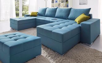 Collection Ab Wohnlandschaft »Josy XL U-Form, Breite: 313 cm« mit Bettfunktion, Bettkasten & 2 Zierkissen, Federkern