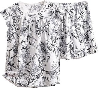 Generic Womens Pyjamas Sets Sleeveless Cotton Tank Top with Shorts Cami Sleepwear Comfy Loose Fit Pj Sets Casual Summer Nightwear (Style14-White, XXXXXXL)