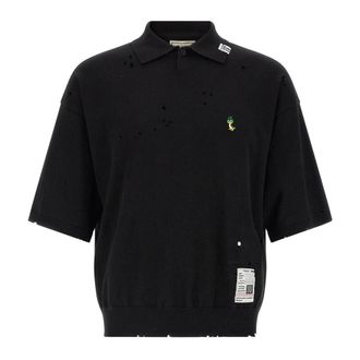 Miharayasuhiro Used-effect Polo Shirt - male - MIHARA YASUHIRO - Polo Shirts - Black - L - Tops