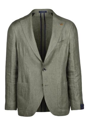 Sartoria Latorre Rounded Green Linen Jacket