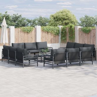 Berkfield Home Garden Sofa Set 13 pcs Anthracite Steel