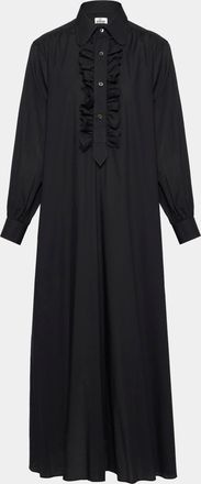 S&eacute;bline Womens Ruffle Cotton Shirt Dress Size: XS