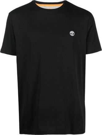 Timberland logo-embroidered cotton T-shirt - men - Cotton - S - Black