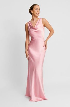 Six Stories Cowl Front Satin Bridesmaid Dress in Rose Pink at Nordstrom, Size 14