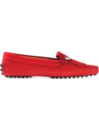 Tod's safety pin driving shoes - Rosso