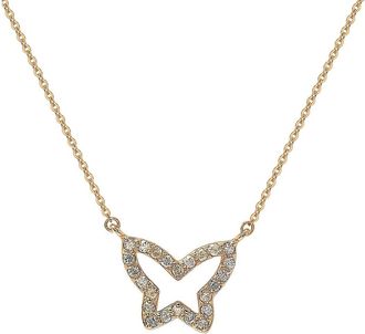 Suzy Levian 14K Rose Gold 0.30cttw Diamond Butterfly Necklace