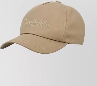 Saint Laurent cotton linen logo baseball cap
