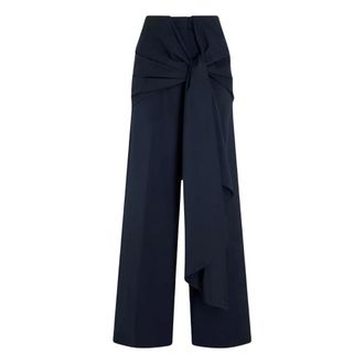 Erika Cavallini Semi Couture pantaloni Lana - - Trousers - Donna - Blu - S