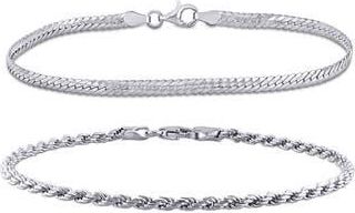 Delmar Set of 2 Mixed Chain Bracelets in Silver at Nordstrom Rack