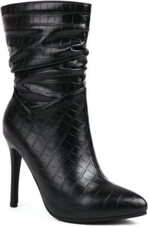 Generic Ladies Dress Ankle Boots with Stiletto Heel & Pointed Toe - Slip On Design, Suitable for Wedding, Party and Professional Settings,Black,7.5 UK