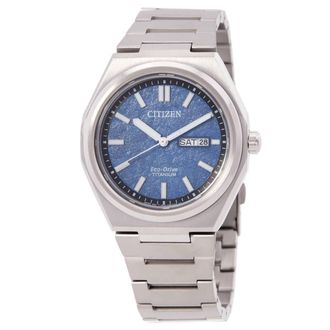 Citizen Zenshin Three-hand Blue Dial Mens Watch AW0130-85L