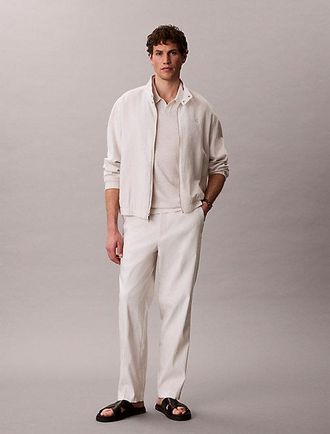 Calvin Klein Pantalones tapered de mezcla de lino