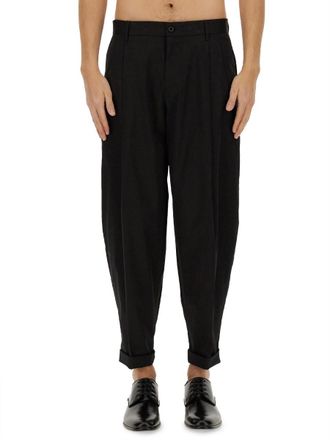 Dolce & Gabbana Mens Double Pence Pants - Black Cotton - Size EU 50 (Mens)