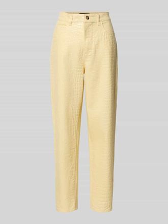 Marc Cain Relaxed Fit Hose im Allover-Look in Hellgelb, Gr&ouml;&szlig;e 34
