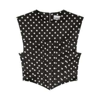 Ganni Polka Dot Zip Top