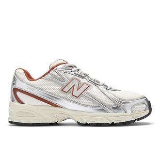 New Balance Unisex 740 in Beige/Rossa, Sintetica, Taglia 37.5