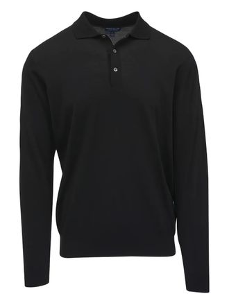 Peter Millar ribbed-knit polo shirt - men - Merino - S - Black
