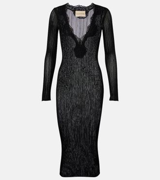 Valentino Ribbed-knit midi dress
