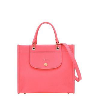 Longchamp Small Cabas Pink Handbag With Embossed Logo On The Front And Adjustable And Removable Shoulder Strap In Leather