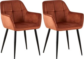 Clp Clp - Set De 2 Sillas De Sal&oacute;n Emia En Terciopelo Marr&oacute;n