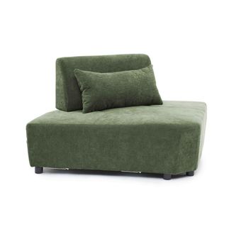 Oviala Sof&aacute; modular de esquina con respaldo ajustable 170 cm verde