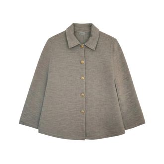 Stenstr&ouml;ms Katinka Cape - Dames - Overhemden - Beige - L - Wol - Overhemden