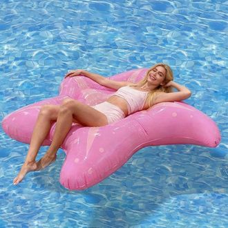 Gabrielle Flotador De Piscina Para Adultos, Flotador Inflable Con Forma De Estrella De Mar De 140 Cm, Flotador Inflable Rosa Tipo Hamaca Para Piscina, Tumbona D