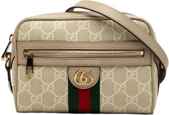 Gucci Pre-owned Ophidia Crossbody - Dames - Vintage Schoudertas - Beige - ONE Size - Leer - Vintage