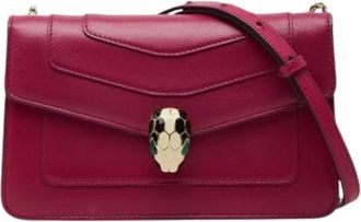 Bulgari Pre-owned Cross Body Bags, female, Red, Size: ONE SIZE Pre-owned Leather Shoulder Bag