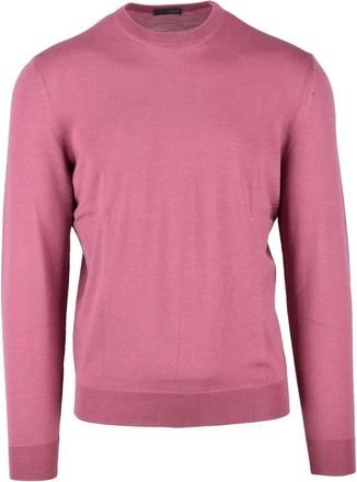 Drumohr Thin Merino Wool Crew Neck Pullover - Pink