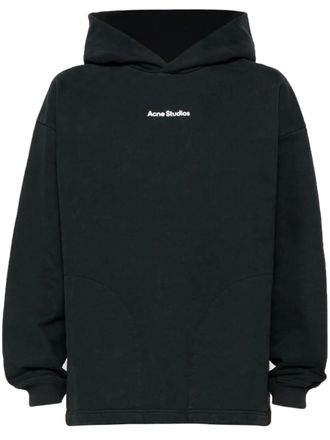 Acne Studios Katoenen hoodie met logoprint - Zwart