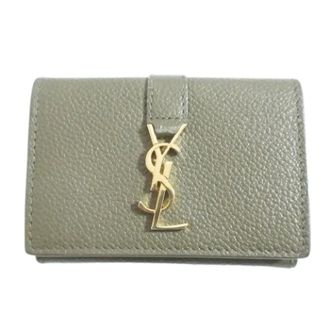 Saint Laurent Pre-owned Wallets, female, Green, Size: ONE SIZE Pre-owned Tri-fold Wallet