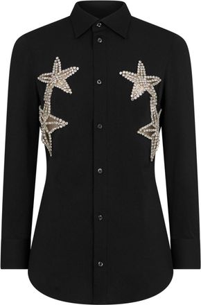 Dsquared2 Black Star-applique Crystal-embellished Shirt