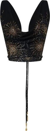 Camilla Call Me Cleopatra top met V-hals - Zwart