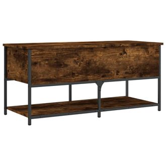 vidaXL Vidaxl - Banco Almacenaje Madera Ingenier&iacute;a Roble Ahumado 100x42,5x47 Cm