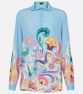 Etro Printed satin shirt