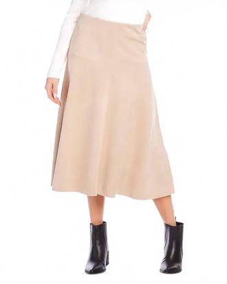 Karen Kane Faux Suede Skirt In Almond