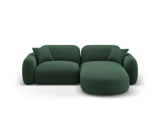 CXL by Christian Lacroix Sof&aacute; esquinero modular derecho 3 plazas de terciopelo verde