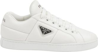 Prada Gewatteerde Nappa Leren Sneakers - Dames - Sneakers - Wit - 36 EU - Leer - Schoenen