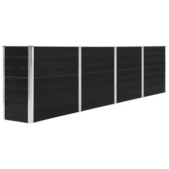 vidaXL Vidaxl - Jardinera Elevada Acero Galvanizado Gris Antracita 320x40x77 Cm