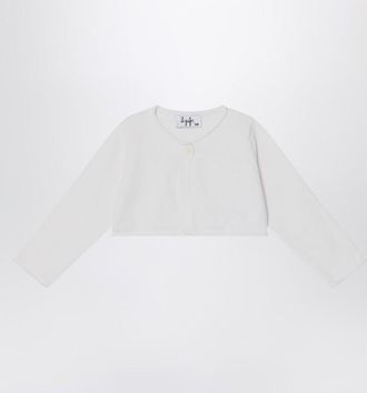 Il Gufo Short wrap cardigan white milk