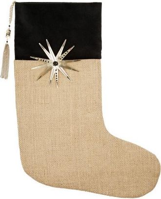 Rosantica Embellished velvet and jute stocking