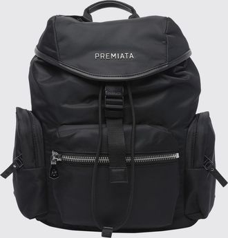 Premiata Zaino in nylon con inserti in pelle e chiusura con patta e fibbia