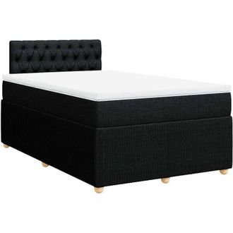 vidaXL Cama Box Spring Con Colch&oacute;n Tela Negro 120x200 Cm Vidaxl