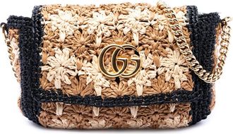 Gucci Pre-owned Gucci Small GG Marmont Raffia Crossbody Ladies BNTYQ86M0ZF3WW7Y