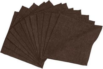 Solino Home Linen Cocktail Napkins Set of 12, 6 x 6 Inch for Dining Table, Holiday and Everyday Table Decor - Athena in Chambray Brown at Nordstrom